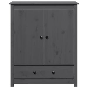 Graues Highboard 83x41,5x100cm Kiefer Massivholz