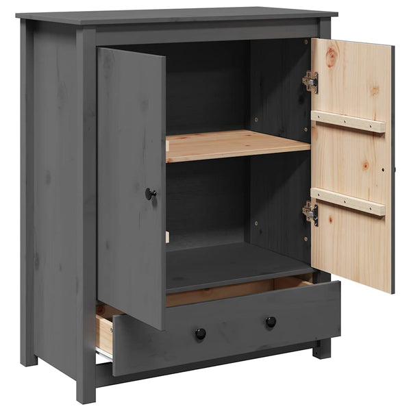 Graues Highboard 83x41,5x100cm Kiefer Massivholz