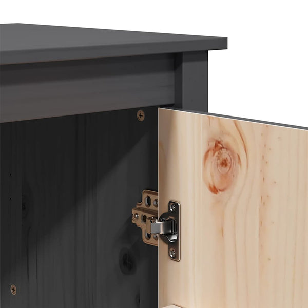 Graues Highboard 83x41,5x100cm Kiefer Massivholz