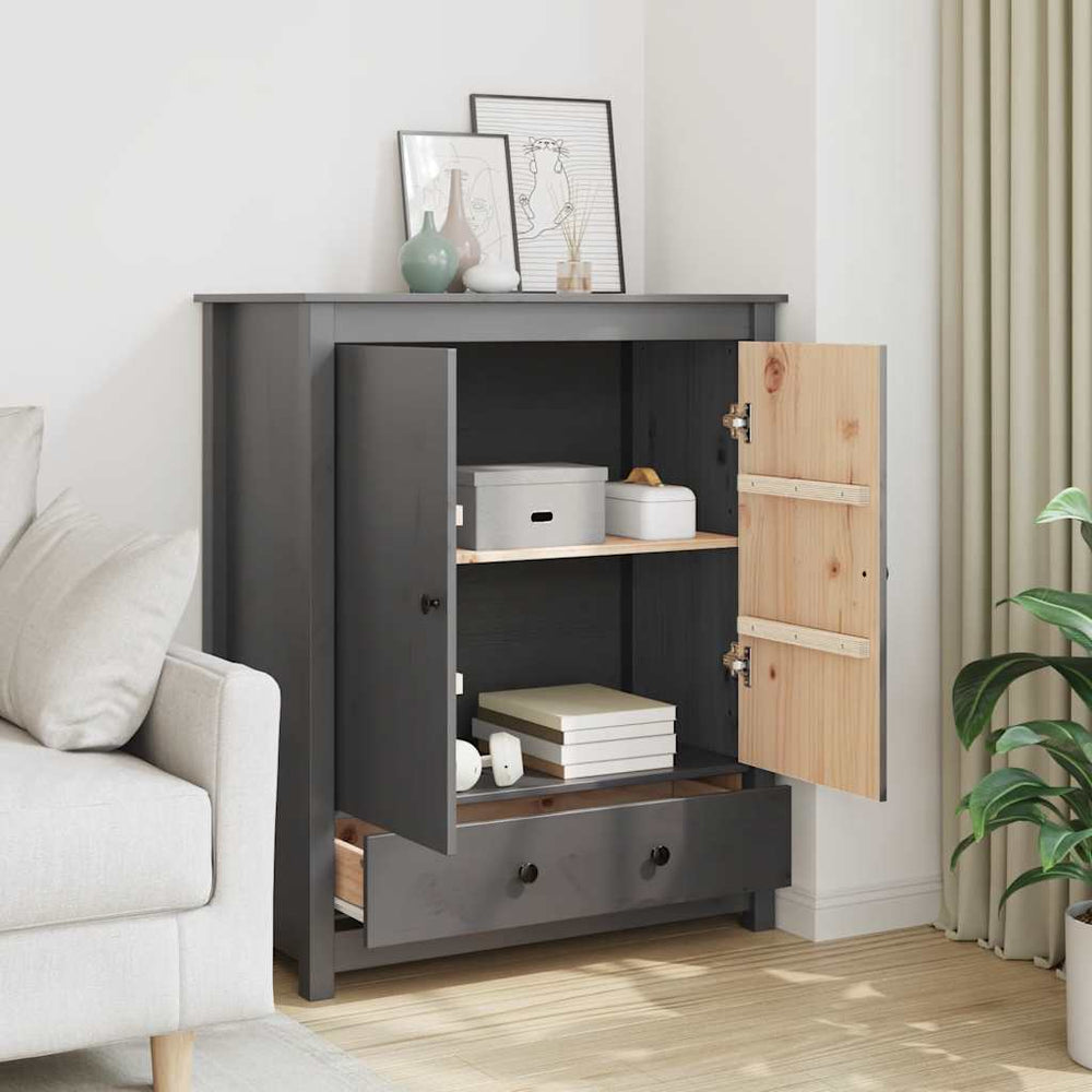vidaXL Highboard Grey 83x41.5x100 cm Solid Pine Wood