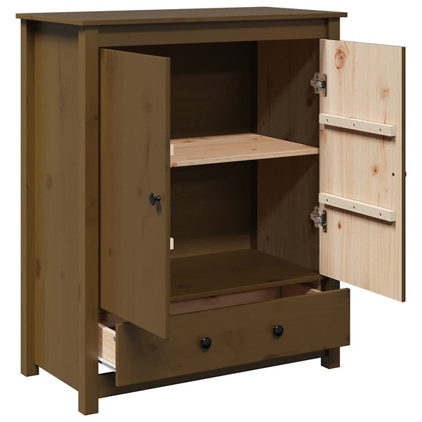 Highboard Honigbraun Kiefer Massivholz 83x100cm
