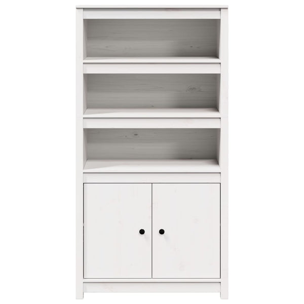 Highboard Weiß 80 cm Kiefer Massivholz