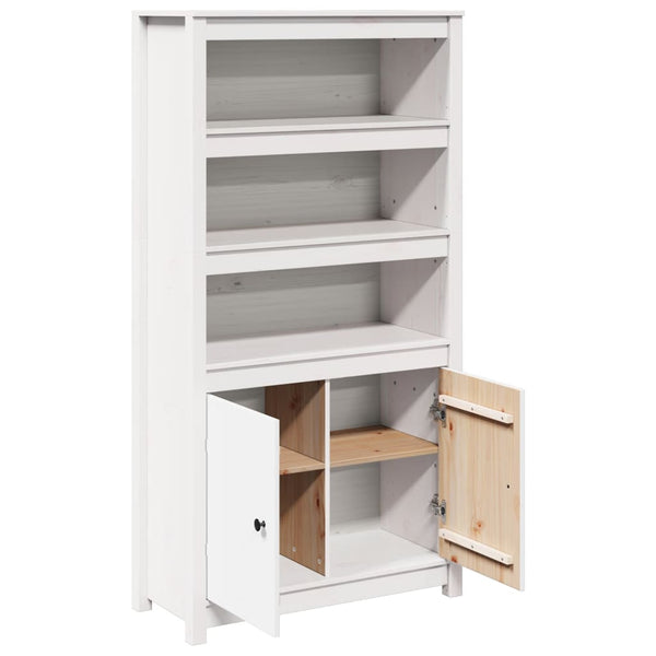 Highboard Weiß 80 cm Kiefer Massivholz