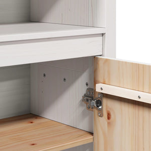 Highboard Weiß 80 cm Kiefer Massivholz