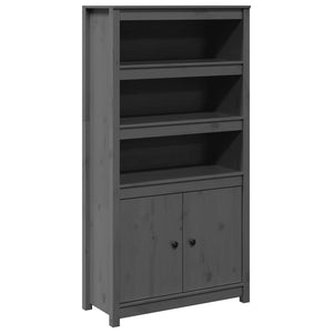 Graues Highboard 80x35x154cm Kiefer Massivholz