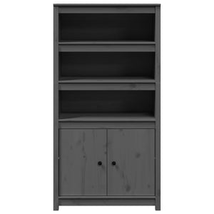 Graues Highboard 80x35x154cm Kiefer Massivholz