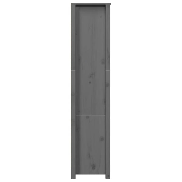Graues Highboard 80x35x154cm Kiefer Massivholz