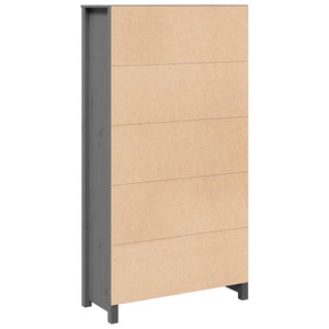 Graues Highboard 80x35x154cm Kiefer Massivholz