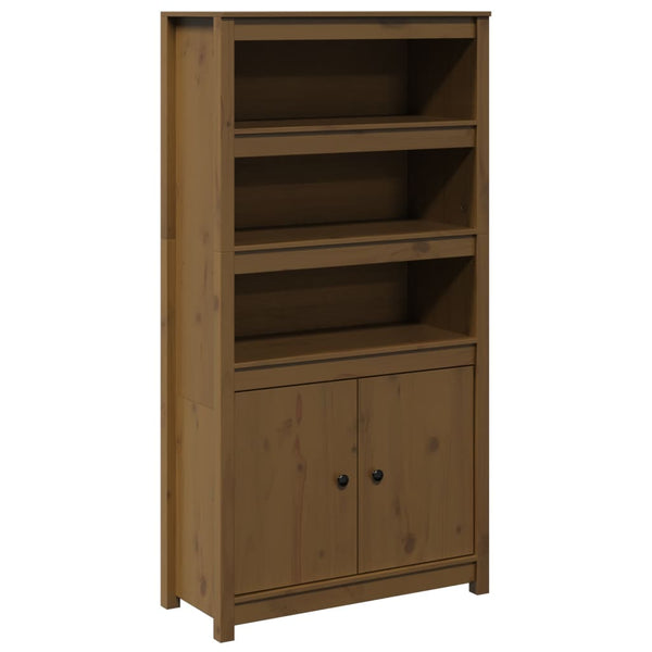 Highboard Honigbraun 80x35x154cm Kiefer Massivholz