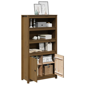 Highboard Honigbraun 80x35x154cm Kiefer Massivholz