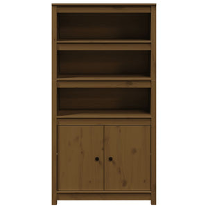 Highboard Honigbraun 80x35x154cm Kiefer Massivholz