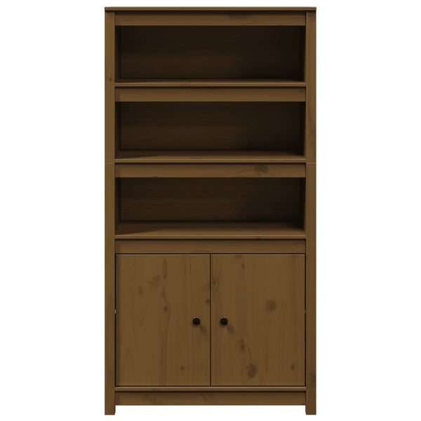 Highboard Honigbraun 80x35x154cm Kiefer Massivholz