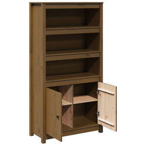 Highboard Honigbraun 80x35x154cm Kiefer Massivholz