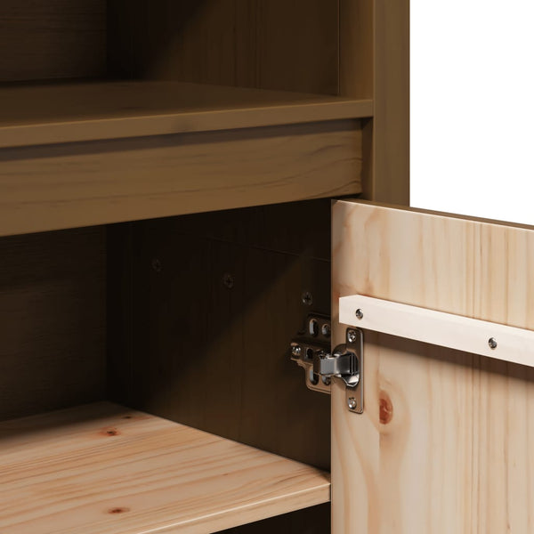 Highboard Honigbraun 80x35x154cm Kiefer Massivholz
