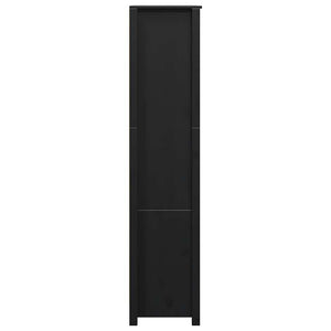 Highboard Schwarz 80x35x154cm Kiefer Massivholz