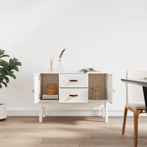 Weißes Sideboard 110 cm Kiefer Massivholz