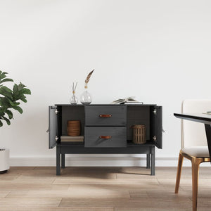 Graues Kiefer Massivholz Sideboard 110cm