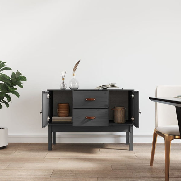 Graues Kiefer Massivholz Sideboard 110cm
