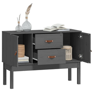 Graues Kiefer Massivholz Sideboard 110cm