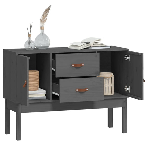 Graues Kiefer Massivholz Sideboard 110cm