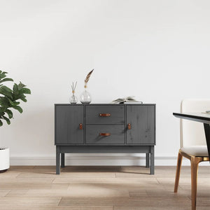 Graues Kiefer Massivholz Sideboard 110cm