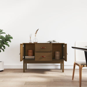 Honigbraunes Kiefer Massivholz Sideboard 110cm