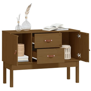 Honigbraunes Kiefer Massivholz Sideboard 110cm