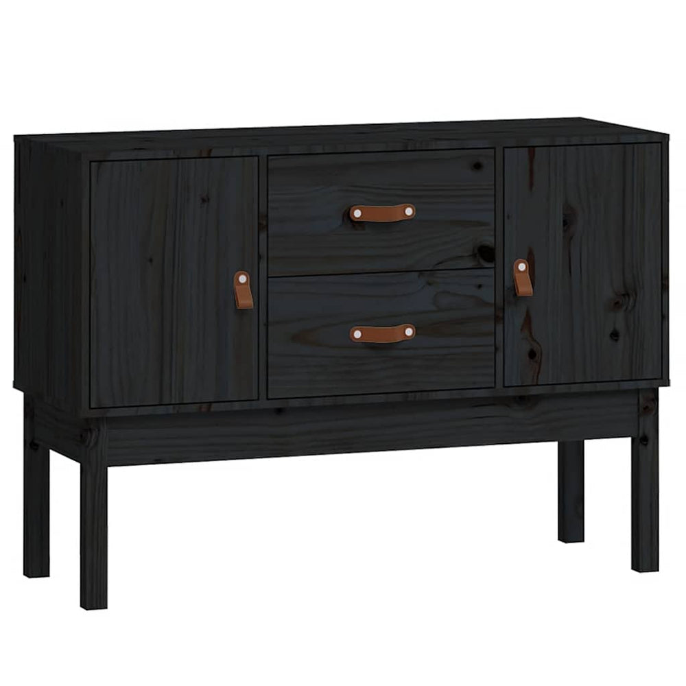 vidaXL Sideboard Black 110x40x78 cm Solid Pine Wood