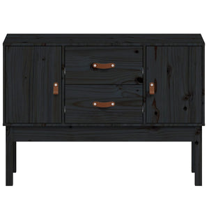 Schwarzes Kiefer Sideboard 110cm
