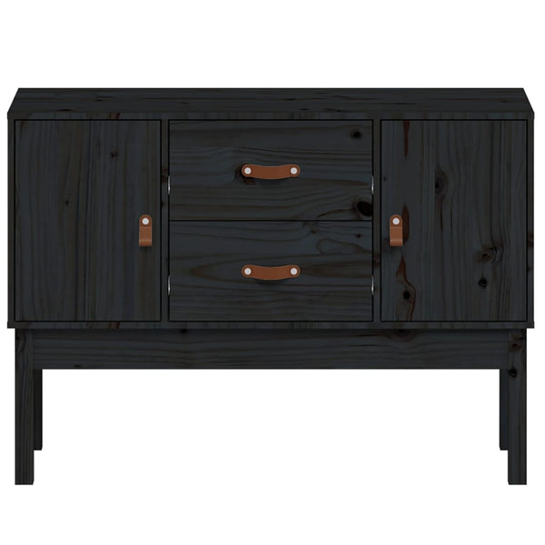 Schwarzes Kiefer Sideboard 110cm