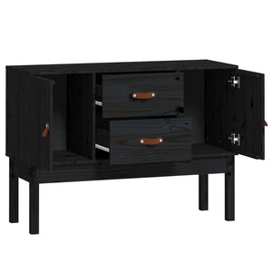 Schwarzes Kiefer Sideboard 110cm