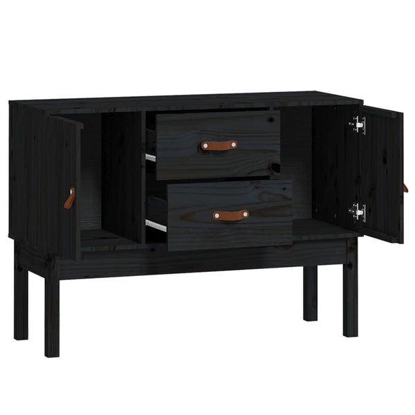 Schwarzes Kiefer Sideboard 110cm