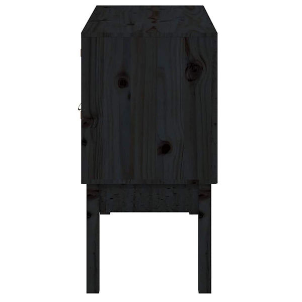 Schwarzes Kiefer Sideboard 110cm