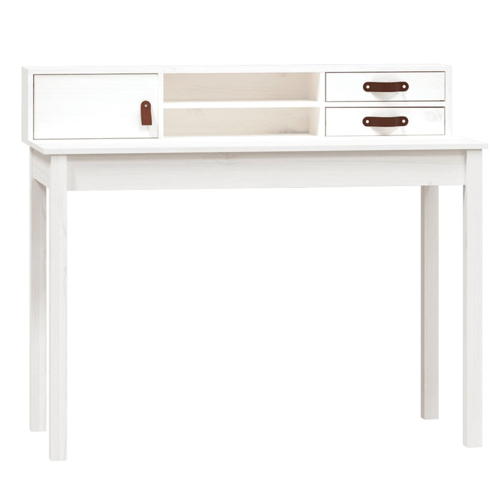 Schreibtisch Weiß Kiefer Massivholz 110cm