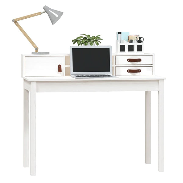 Schreibtisch Weiß Kiefer Massivholz 110cm