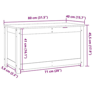 Massivholz Kiefer Truhe 80x40x45,5 cm
