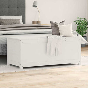 Weiße Kiefernholz Truhe 110 cm