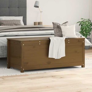 Honigbraune Kiefer Massivholz Truhe 110 cm