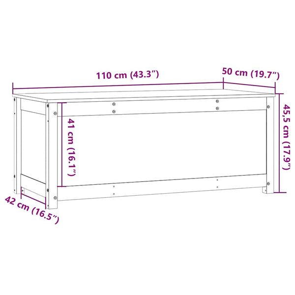 Honigbraune Kiefer Massivholz Truhe 110 cm