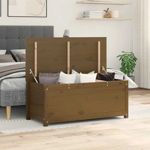 Honigbraune Kiefer Massivholz Truhe 110 cm