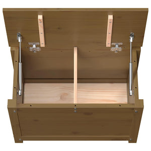 Truhe Honigbraun Kiefer Massivholz 60cm