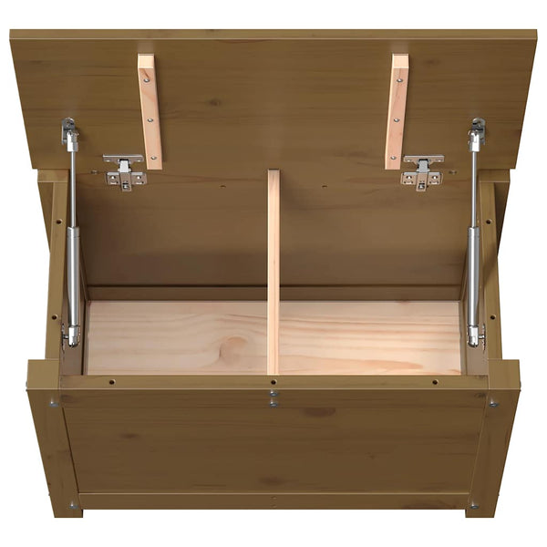 Truhe Honigbraun Kiefer Massivholz 60cm