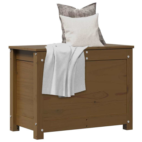 Truhe Honigbraun Kiefer Massivholz 60cm