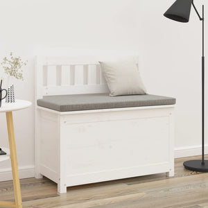 Weiße Sitzbank Kiefer Massivholz 80 cm