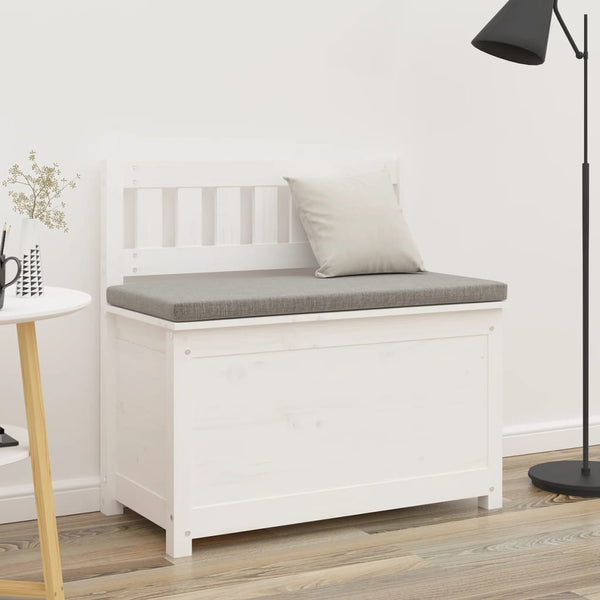 Weiße Sitzbank Kiefer Massivholz 80 cm