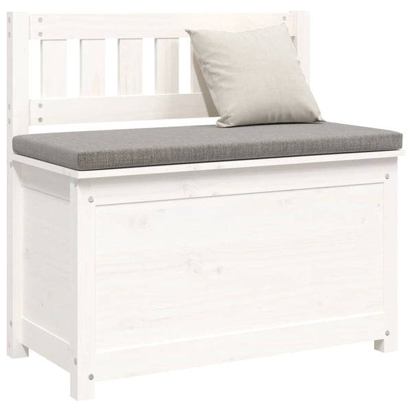 Weiße Sitzbank Kiefer Massivholz 80 cm