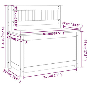 Weiße Sitzbank Kiefer Massivholz 80 cm