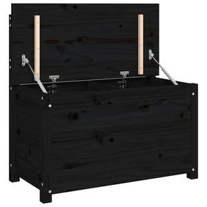 Schwarze Sitzbank 80cm Kiefer Massivholz