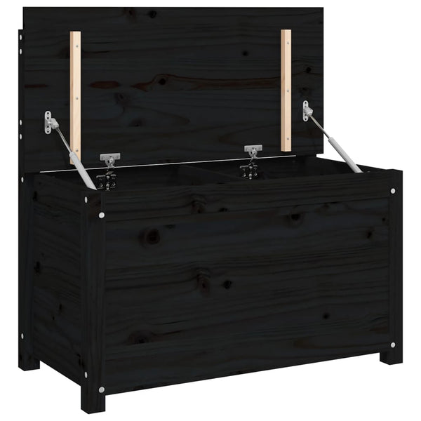 Schwarze Sitzbank 80cm Kiefer Massivholz