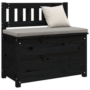 Schwarze Sitzbank 80cm Kiefer Massivholz